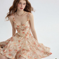 French suspender dress floral dress holiday wear short skirt R2698
