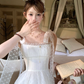 White tulle polka dot halter dress for women's summer French dress R4785