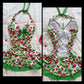 Green floral halter neck slim waist short skirt homecoming dress R2669
