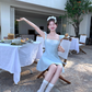 Pure lace small suspender dress two-piece suit women's summer French temperament skirt R4825