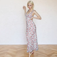Dress Red Fruit Floral French V-neck Sleeveless Slim Fit Suspender Dress R2908