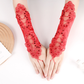 Hollow gloves wedding dress long lace embroidery nail beaded fingerless wedding gloves hook finger     S6250