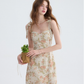 French floral suspender skirt short dress holiday wear short skirt R2707