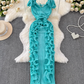 Banquet high-end dress light luxury niche pleated three-dimensional ruffled slim temperament dress R0349