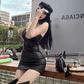 Sexy hot girl tube top waist dress 2025 large size high-end street hip leather R1115