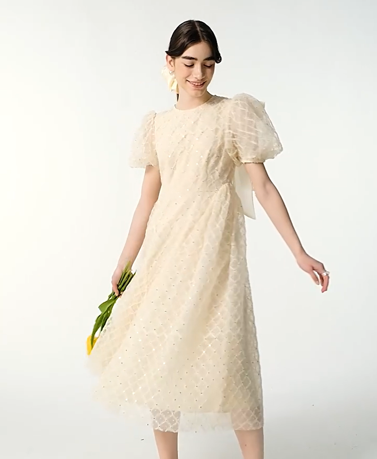 French dress floral dress long dress temperament princess dress new style for women R3563