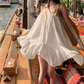 Holiday style suspender dress 2025 pure desire hollow lace a-line short skirt R1219