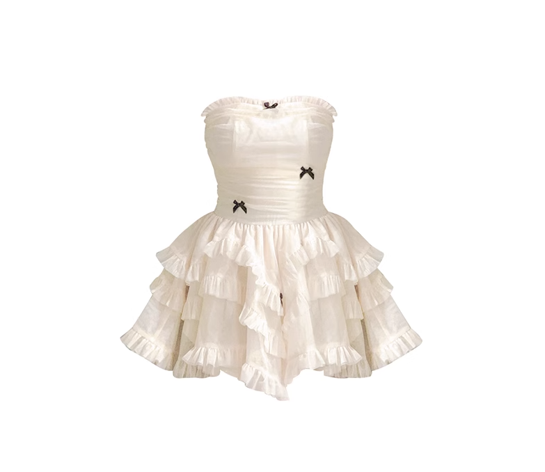 French style tube top dress new style hot girl princess dress yarn cake tutu skirt R0027