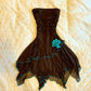 Dark Strapless Waisted Asymmetric Skirt Homecoming Dress R2784