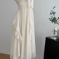 Sleeveless halter dress with waist and ruffled French long skirt R2027