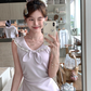 Navy collar bow waist dress summer French fashion temperament skirt R4738