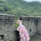 Pink tube top slim waist three-dimensional flower irregular skirt dress, prom dress R5295