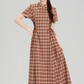 New Chinese style cheongsam dress new slim retro plaid long skirt R2407