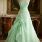 White strapless, fitted A-line long ball gown/bridal dress R6730