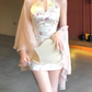 New Chinese style sleeveless halter neck cheongsam skirt 2025 slim waist hip short skirt R1256