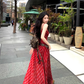 Temperament wear holiday skirt red plaid big swing tall long skirt suspender dress R1742