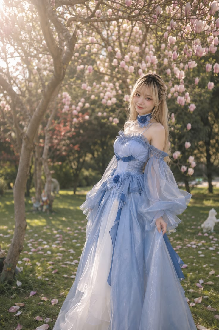 Dreamy Tulle Pleated Women's Prom Gown Blue Maxi Evening Dress Birthday Dress — Fall Outfit 2026 New  RS3424