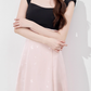 Beautiful dress new summer women's French temperament waist mid-length sleeveless pink skirt R4261