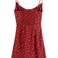 2025 Summer New Red Polka Dot High Waist Vacation Small A-line Suspender Dress R0965
