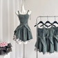 Original rose denim dress 2025 new slim hot girl suspender skirt high-end R2060