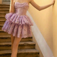 Purple lace sexy puffy princess dress homecoming dress R2409