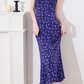 French halterneck dress for women summer design temperament waist slimming floral dress R4459