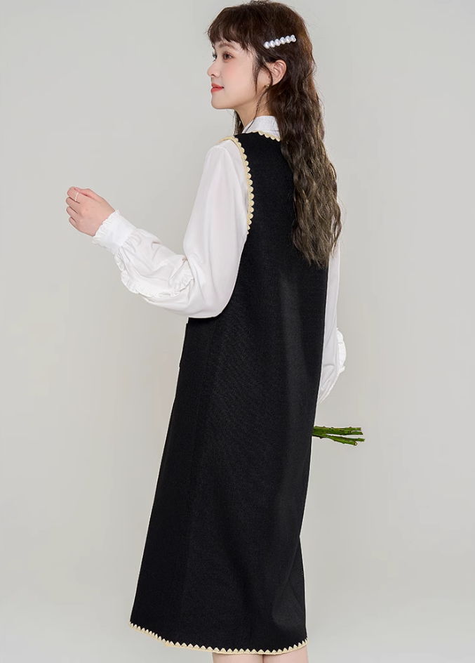 French retro suspender dress new style age-reducing beautiful suit skirt two-piece suit R2361