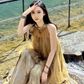 New Chinese style temperament holiday beach long skirt mesh tie-dye fake two-piece dress R1698