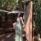 Travel wear women's green gradient suspender dress seaside holiday style summer beautiful small skirt R0434