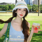 Sweet dopamine rainbow striped knitted dress small sling hip skirt pure desire forest style R1640