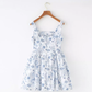 New antique style blue and white porcelain floral pattern niche slimming waist cinching suspender dress new R2878