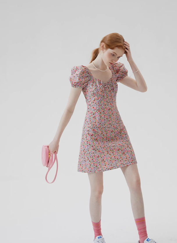 French dress short floral dress summer 2025 new R2801