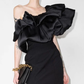 French white off-shoulder push pleat fashion banquet party dress dress homecoming dress R2972
