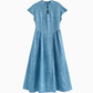 2025 summer new Chinese style blue dress this year popular cheongsam skirt R1913