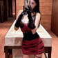 Sexy hot girl lace suspender dress 2025 large size royal sister Christmas battle suit R1265