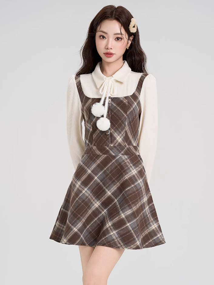 Cape shawl outer dress suit new style small school style outfit a complete set R2373