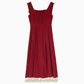 French style red slim dress for women 2025 engagement travel overalls dress R1893