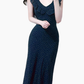 2025 Summer New Black Polka Dot Ruffled Small Flying Sleeve Midi Dress R0962