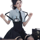 College style suspender fishbone dress 2025 large size pure desire JK suit skirt R1049