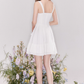 Girls slim texture tea break vacation white bow dress summer R4544