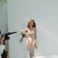 Cherry Blossom Floral Dress French Suspender Dress Holiday Outfit Short Skirt Women Summer R3424