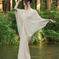 New Chinese style ancient town travel outfit ramie backless dress design photo skirt R1629