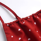 2025 Summer New Red Polka Dot High Waist Vacation Small A-line Suspender Dress R0965