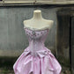 Blue suspenders waist slim princess tutu skirt homecoming dress R2947