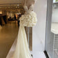 White asymmetric strapless floral design skirt short dress for homecoming R3410