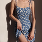 Retro girl slim fit floral dress waist suspender dress short skirt R2824