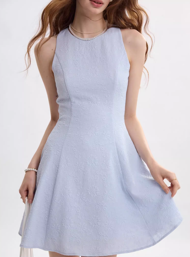 French dress short skirt summer sleeveless short skirt vest skirt holiday wear R3495