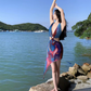 Ultra-low deep V elastic waist-revealing mesh dress hip skirt sexy seaside holiday outfit R1632