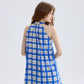 Plaid dress halter neck suspender skirt short skirt vacation wear skirt women summer R3455