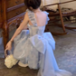 Sweet outfit French Disney trailing princess dress fluffy fairy dress small dress high-end R1646